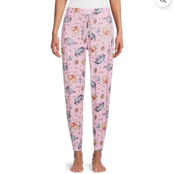 Disney Other - Disney Winnie The Pooh Lounge Pants Pink Womens Sleep Joggers Size Medium